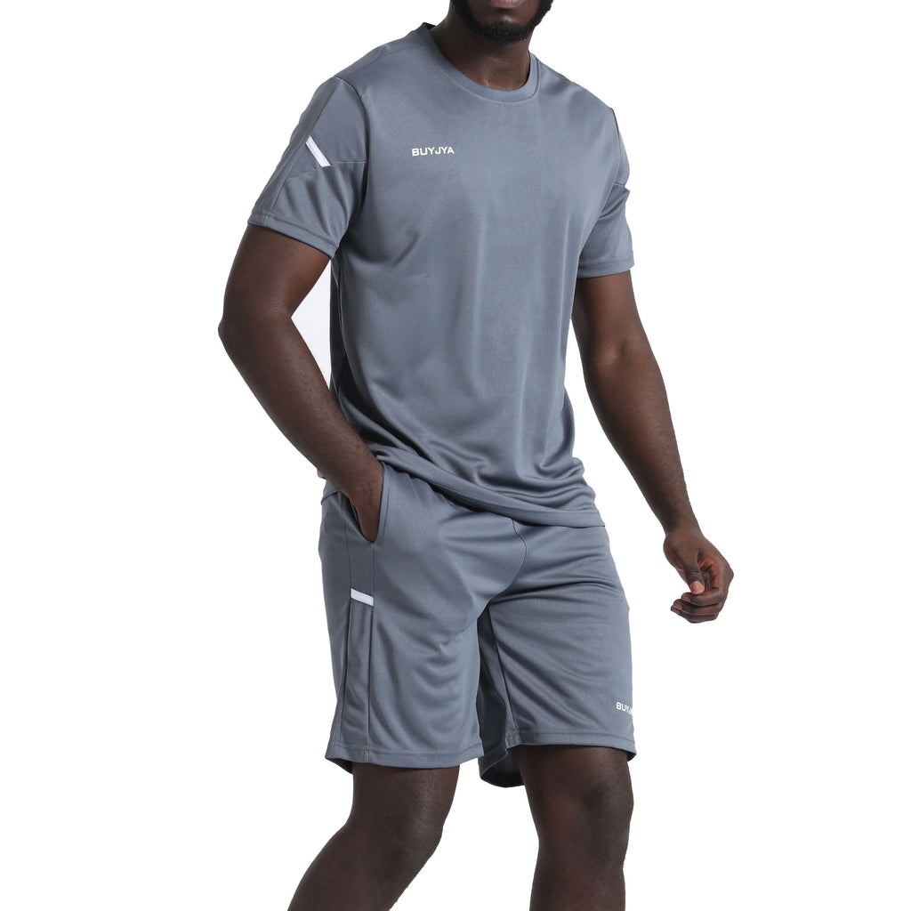 3Pack Men'S Workout Set Gym Clothes Active Shorts Shirt Set for Running Basketball Football and Daily Life,Size S-3XL